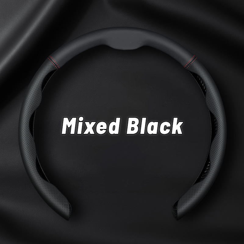 Nexi Customized Car Logo Breathable Ultra-thin 5D Leather & Carbon Car Steering Wheel Cover Universal Fit